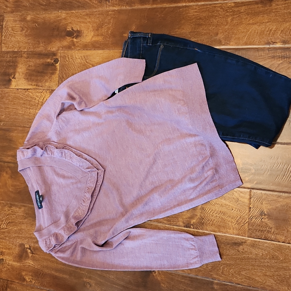 Banana Republic Mauve V-Neck Sweater